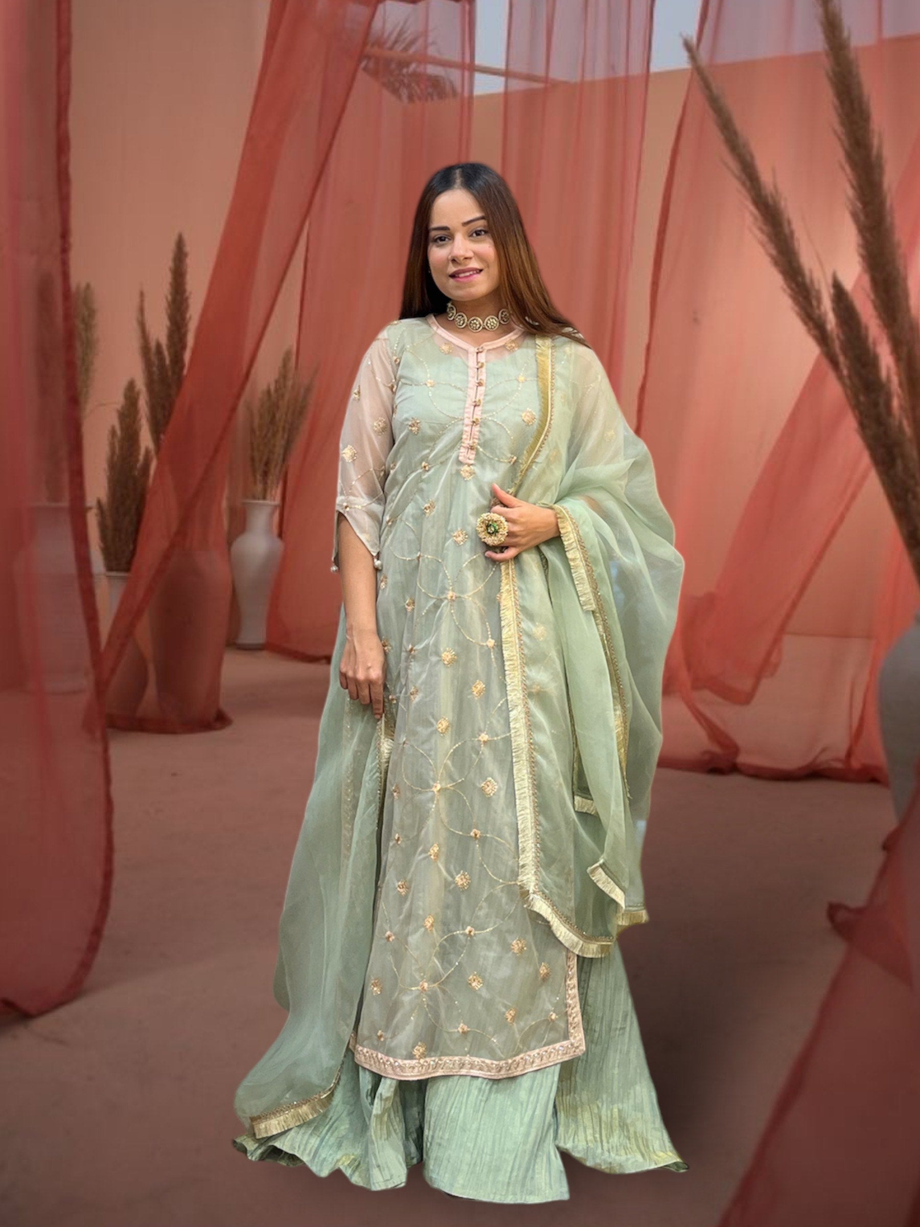 Amara Long Kameez & Gown Set