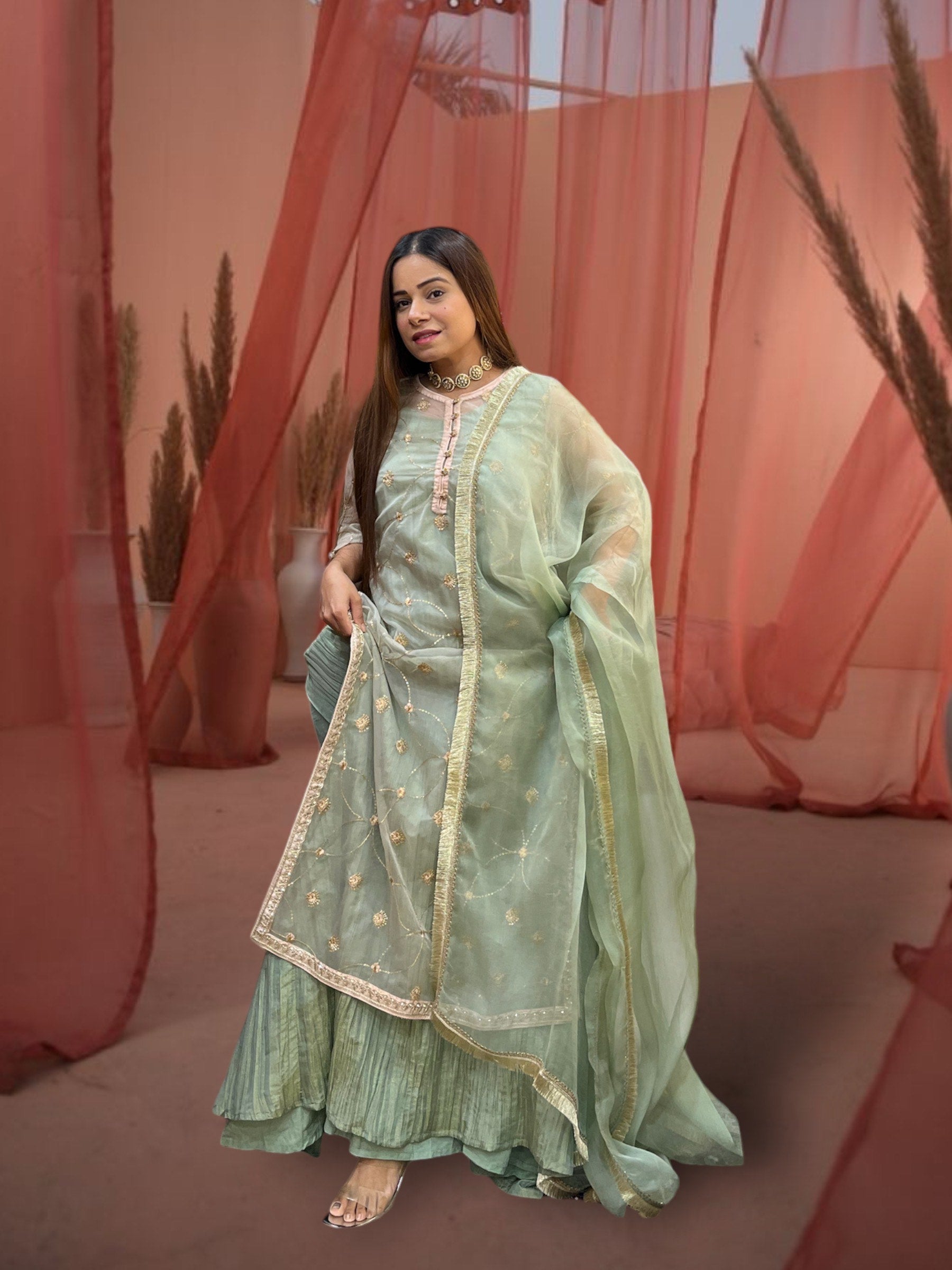 Amara Long Kameez & Gown Set