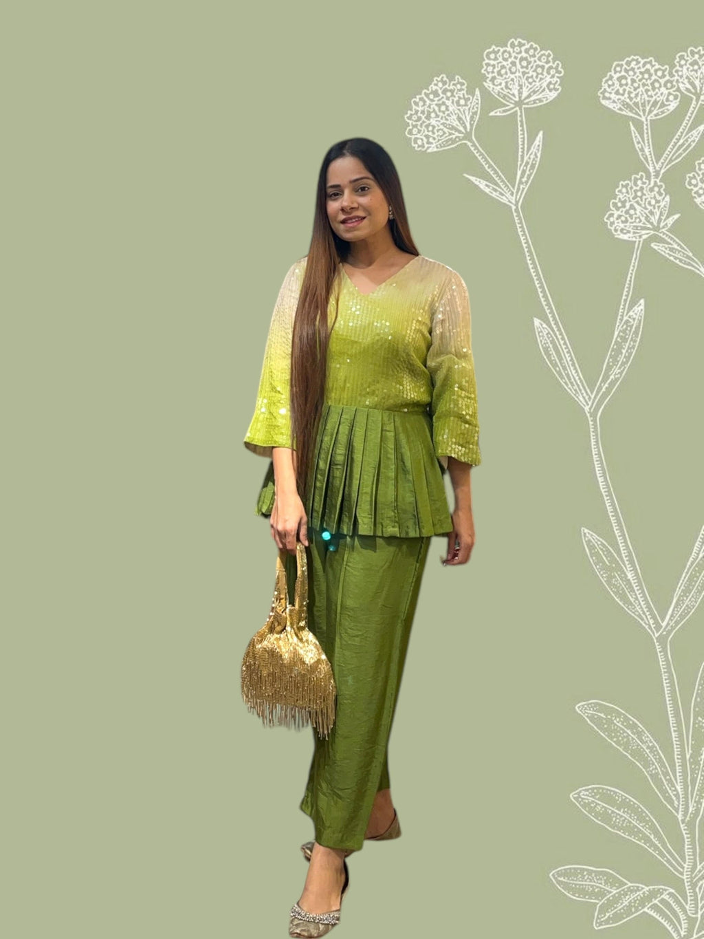 Deep Green Ombre Cord-Set