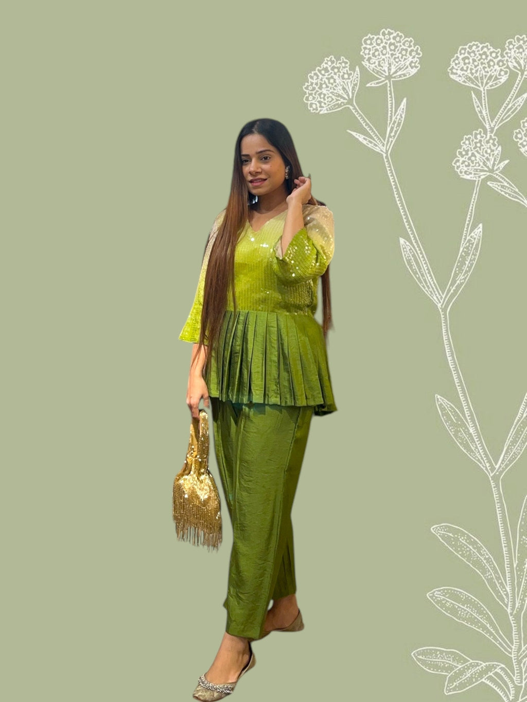 Deep Green Ombre Cord-Set