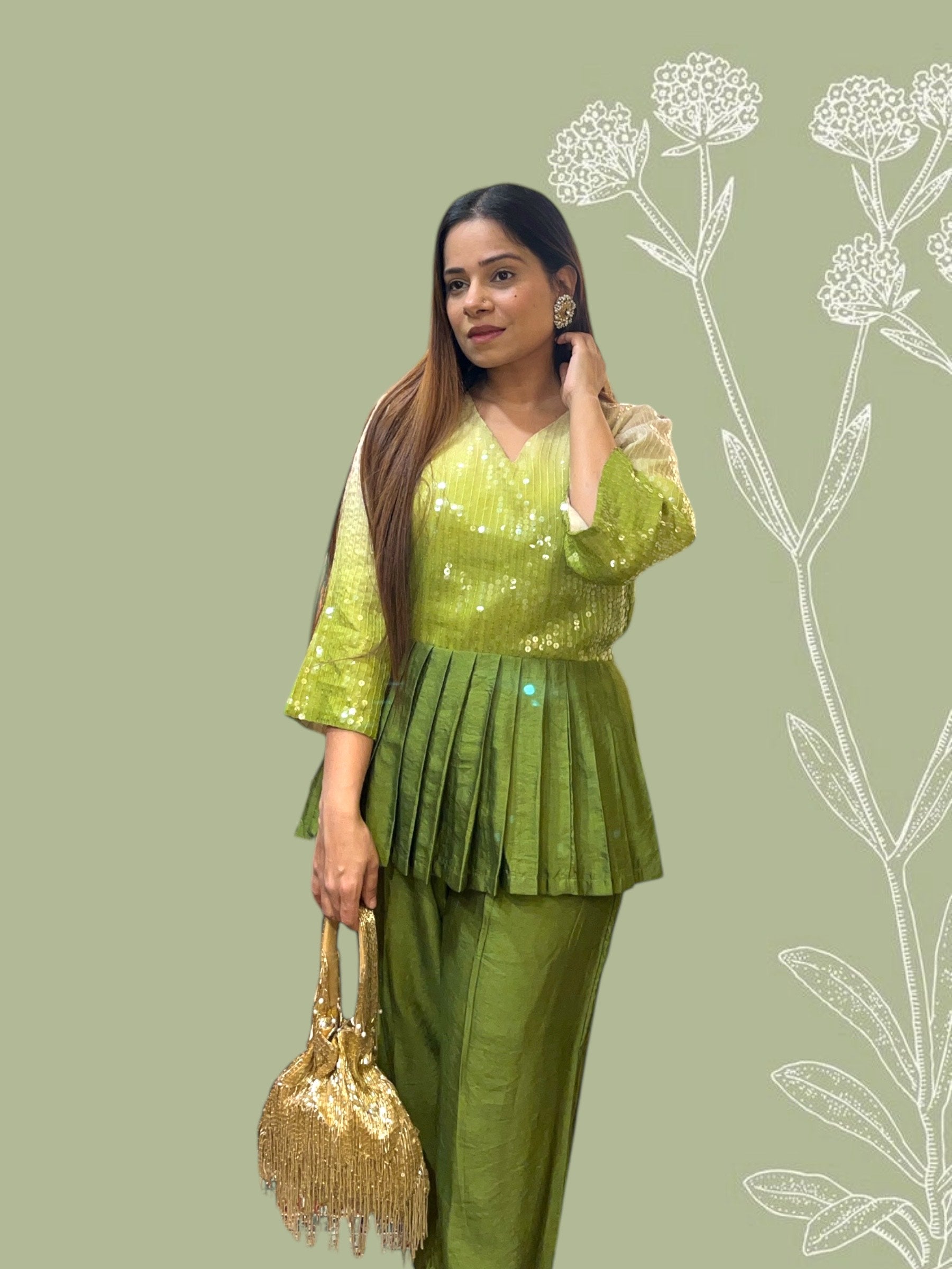 Deep Green Ombre Cord-Set