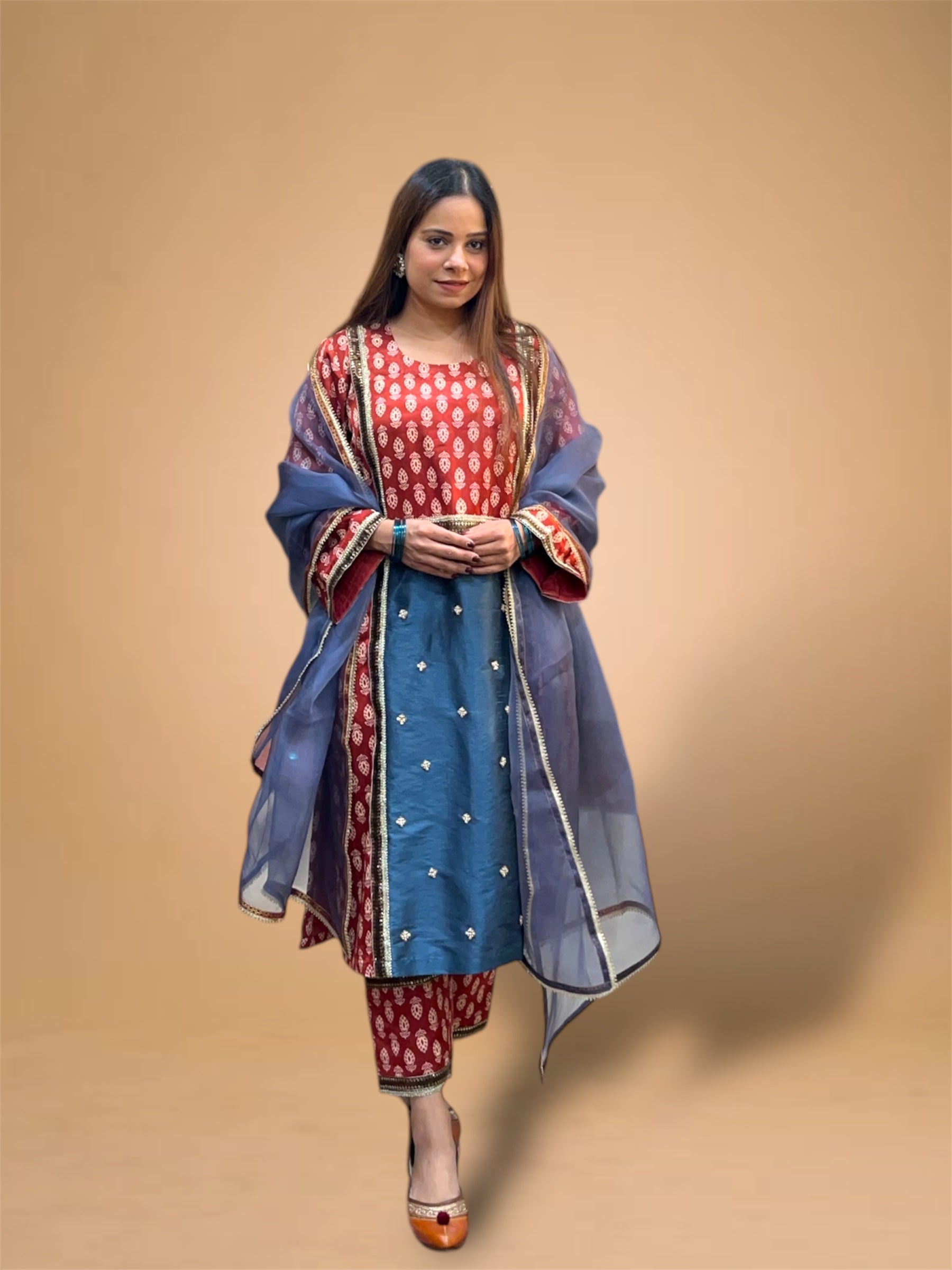 Maroon Rimjhim Kurta Set