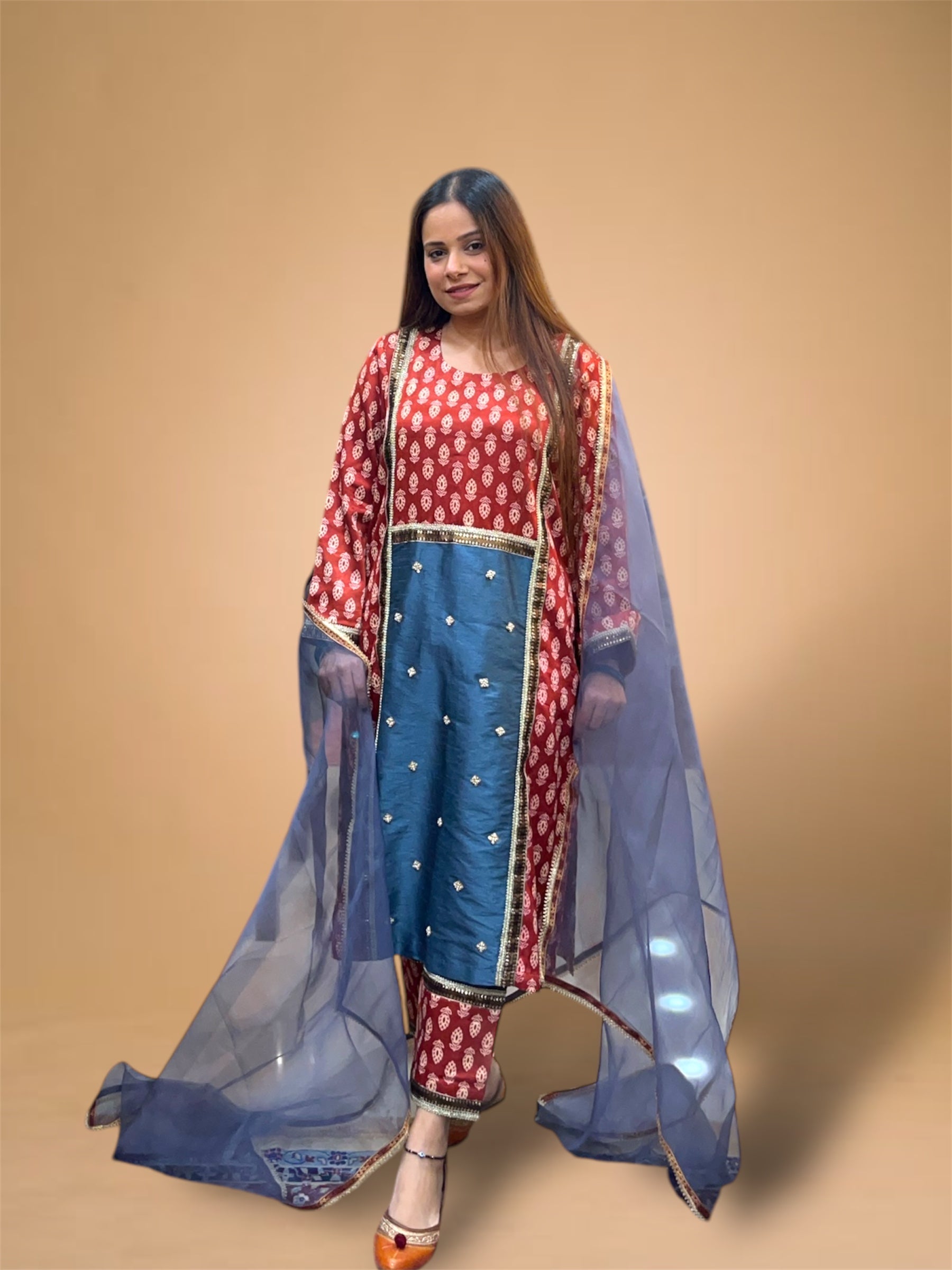 Maroon Rimjhim Kurta Set