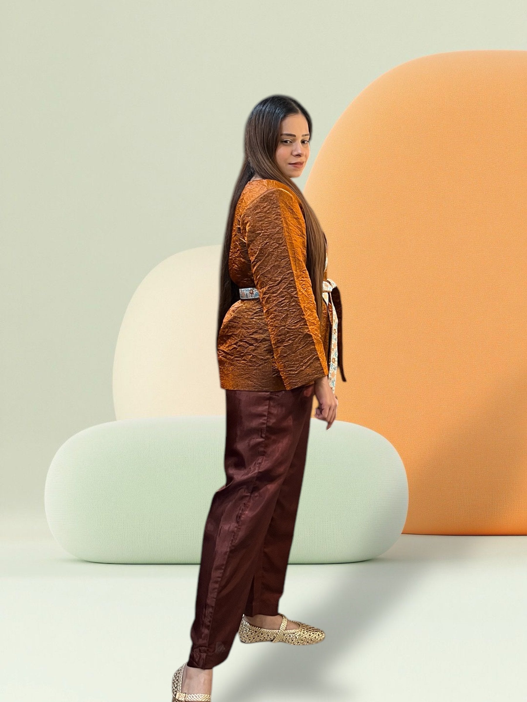 RUST SHIMMER JACKET CORD-SET