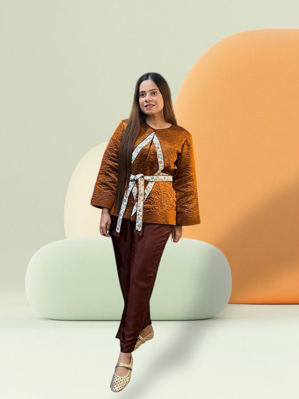 RUST SHIMMER JACKET CORD-SET