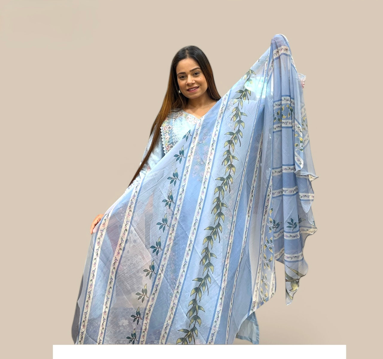 POWDER BLUE LAWN KURTA SET