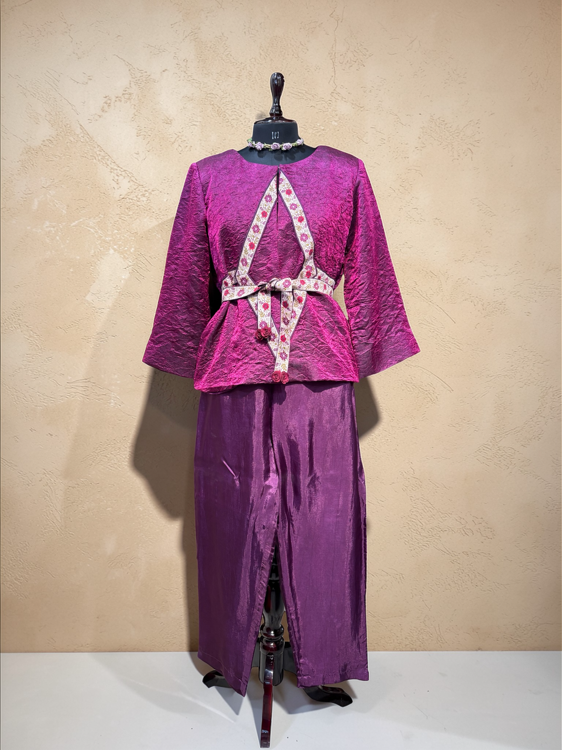 PURPLE METALLIC TIE-UP JACKET CORD-SET