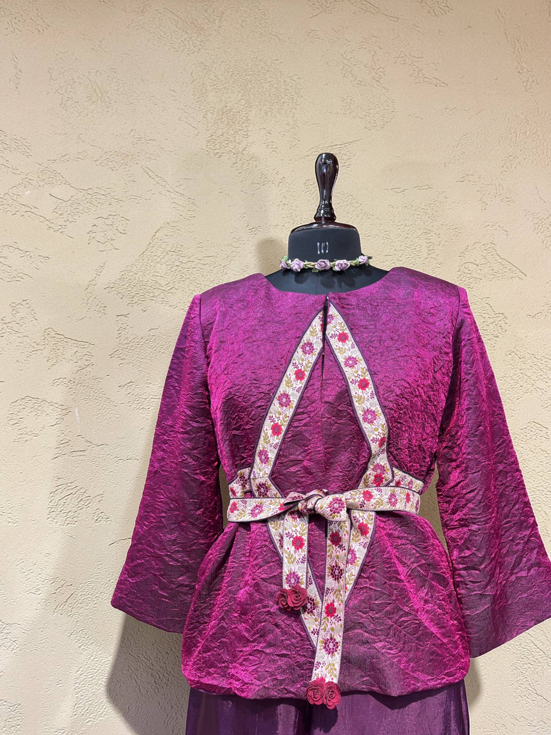 PURPLE METALLIC TIE-UP JACKET CORD-SET