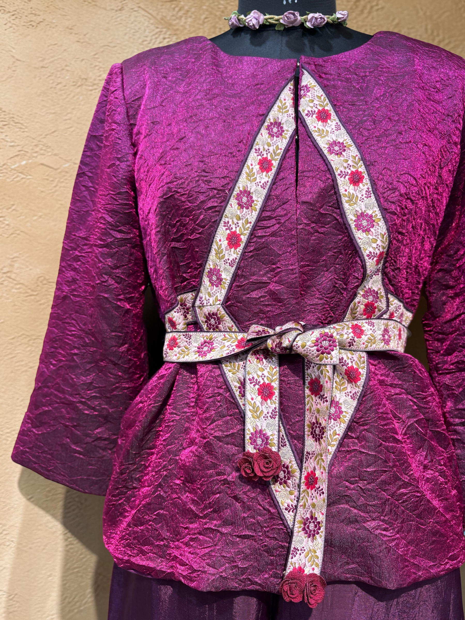 PURPLE METALLIC TIE-UP JACKET CORD-SET