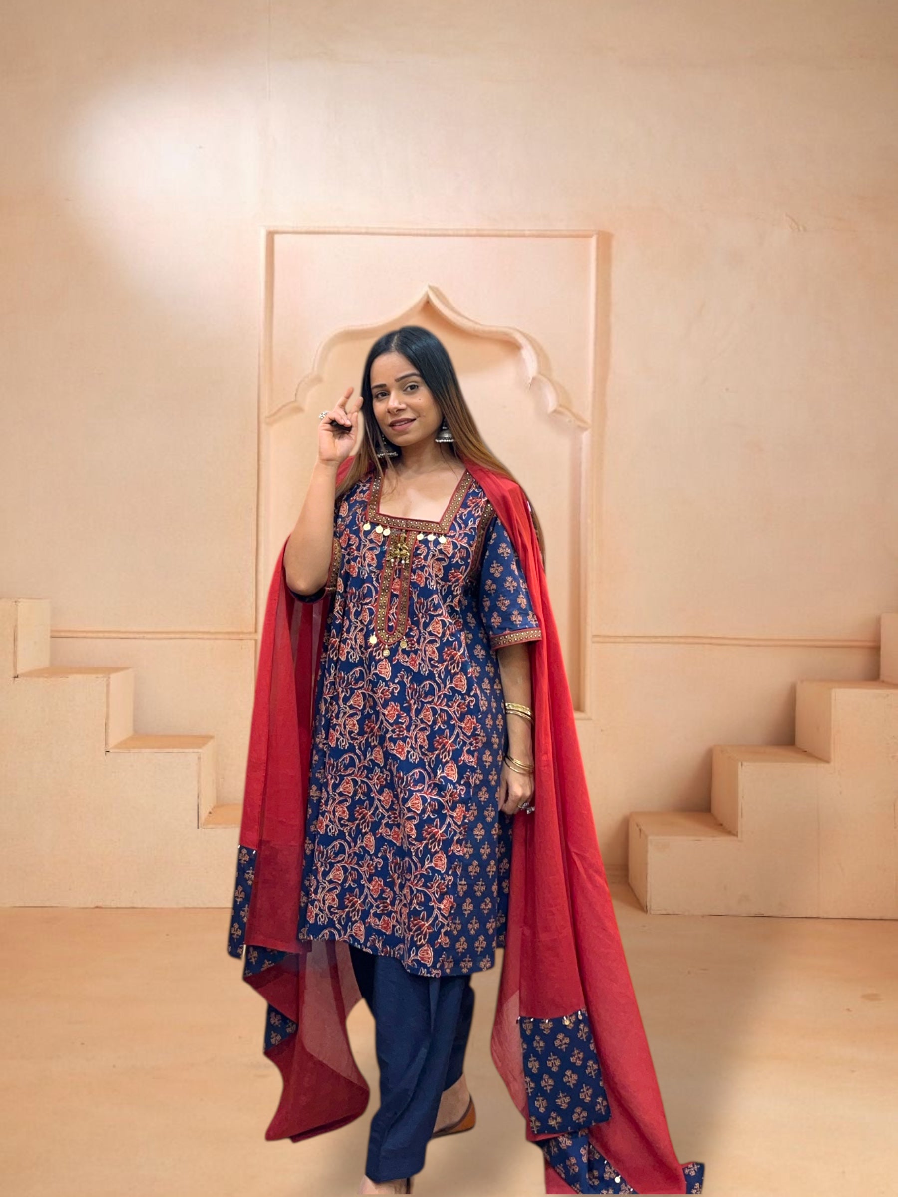 saanjh-blue-ajrak-set